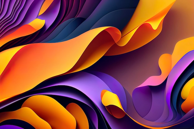 Horizontal artistic colorful abstract wave background