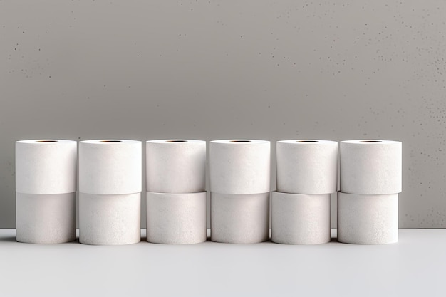 Horizontal banner featuring toilet paper rolls on a light gray backdrop Designed for use on website