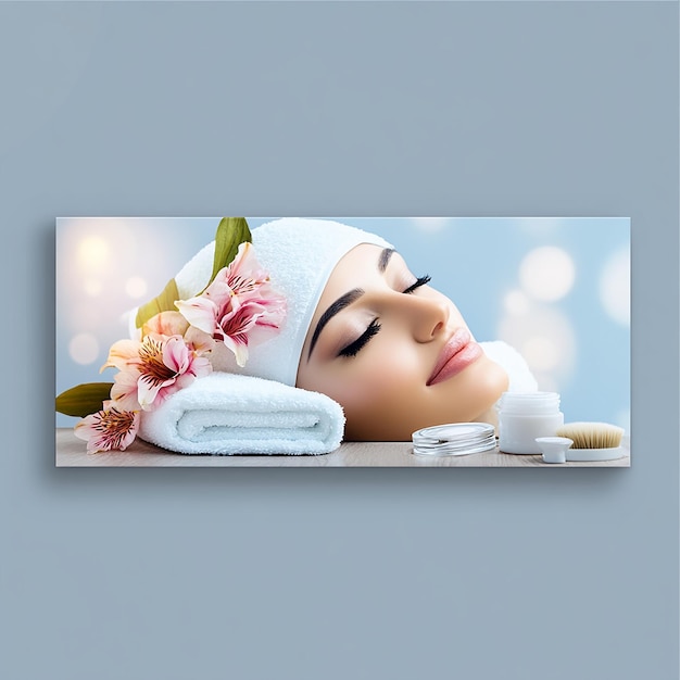 Photo horizontal banner with copy space for beauty salon