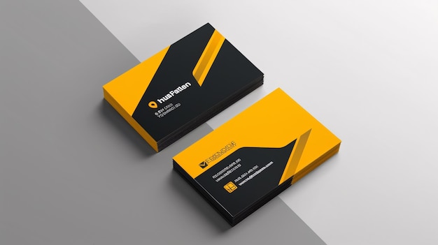 Horizontal Business Card Presentation Features a horizontal business card