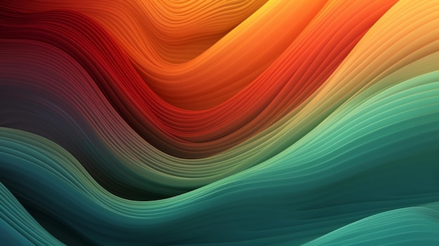 Horizontal colorful abstract wave background with peruGenerative AI