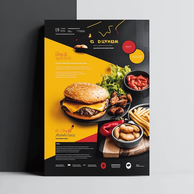 Photo horizontal flyer layout of food company