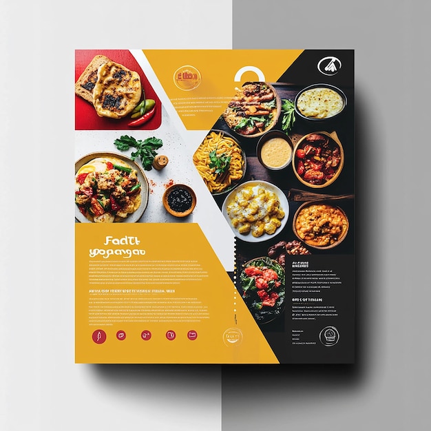 Photo horizontal flyer layout of food company