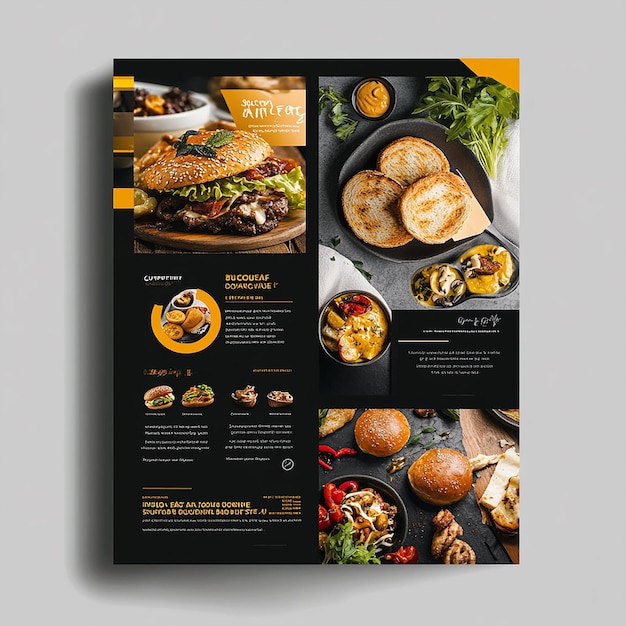 Photo horizontal flyer layout of food company