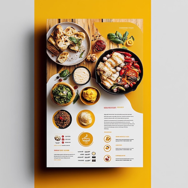 Photo horizontal flyer layout of food company