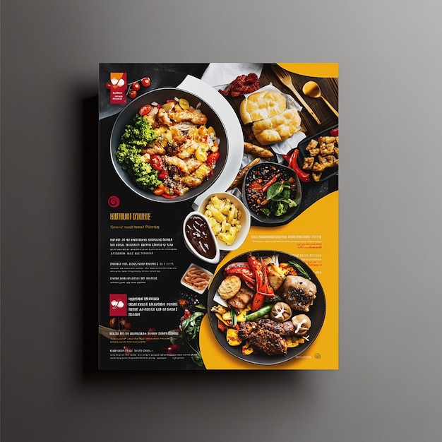 Photo horizontal flyer layout of food company