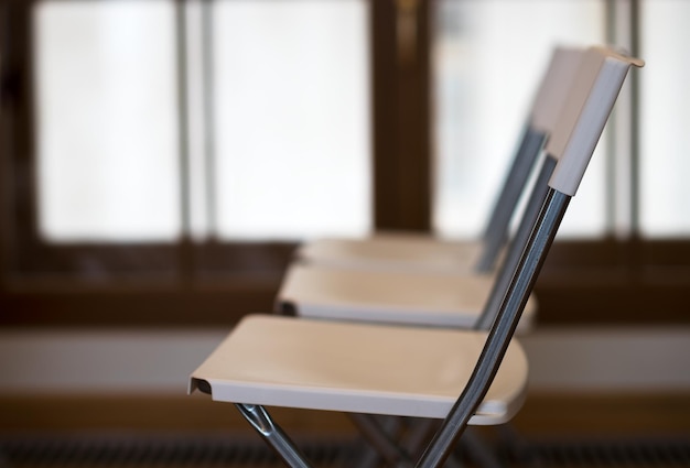 Horizontal office chairs bokeh background