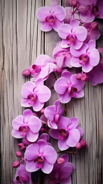 Horizontal Orchid Colored Wooden Planks Background AI Generated