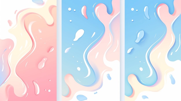 horizontal poster background in modern minimalist style with dynamic liquid gradient shapes