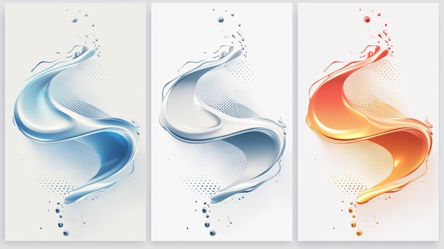 horizontal poster background in modern minimalist style with dynamic liquid gradient shapes