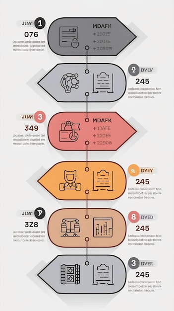 Photo horizontal timeline infographics template with fours arrow with place for icons dates and text ve