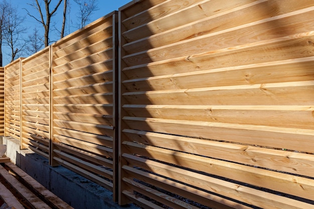 Horizontal wooden fence