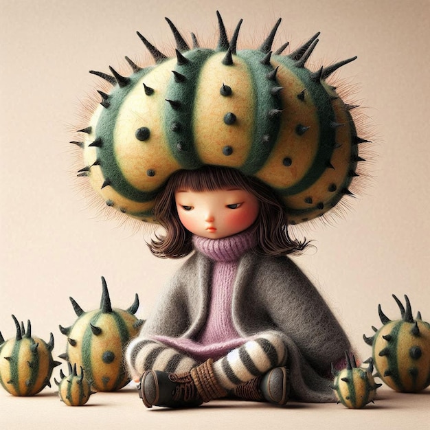 Photo horned melon girl