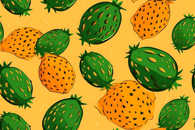 horned melon pattern illustration