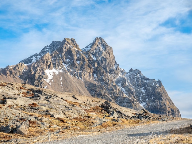 The Horny mountains of East Iceland one of destination landmark of attractive landscape viewpoint