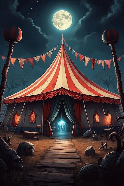 Horror Circus Tent Sinister Carnival Atmosphere