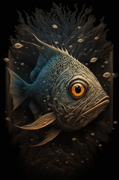 Horror fish. Generative Ai