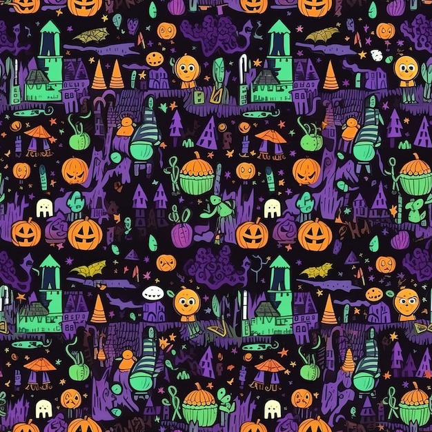 Photo horror halloween themed pattern