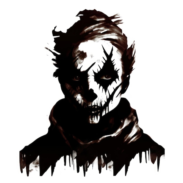 Horror and scary face halloween white background representation creativity