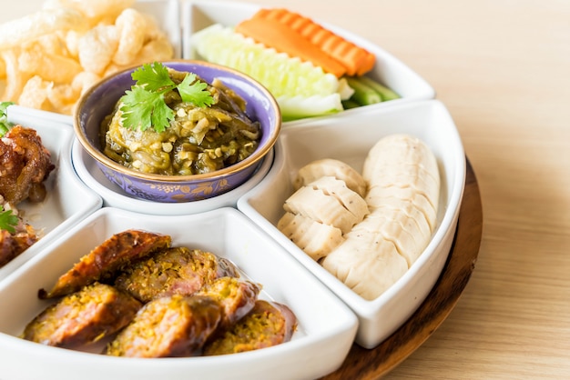 hors d'oeuvres of Northern traditional Thai food 