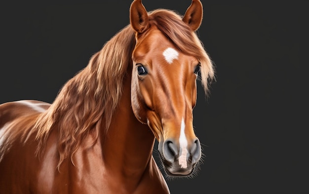 Horse Face Shot on Isolated Background Generative AI