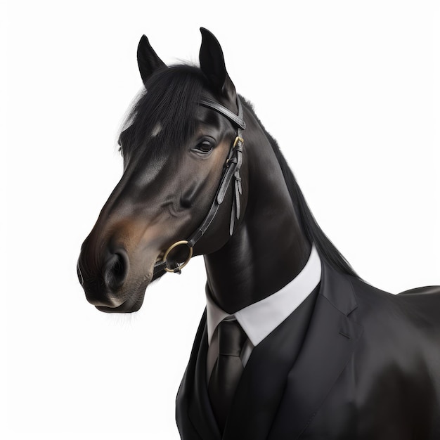 A horse in a formal business suit an animal in human clothes Generative AI