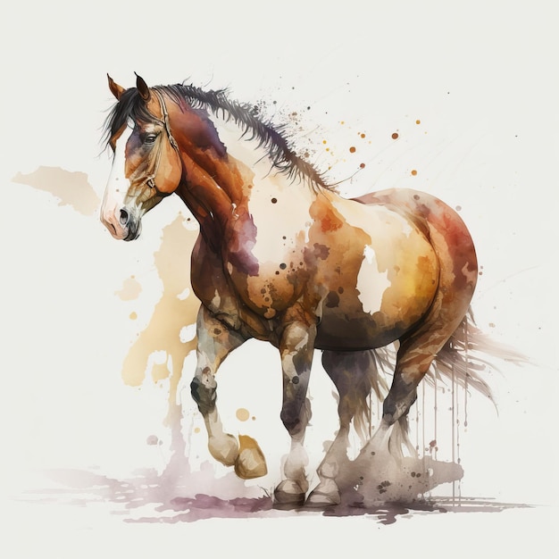 A horse is painted with a white and brown color.