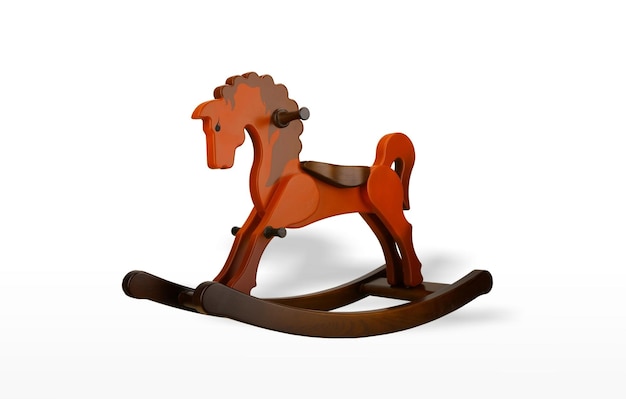 the horse is a wooden toy swinging made of wood painted with environmental paint a beautiful