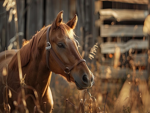 horse isolated on wooden background