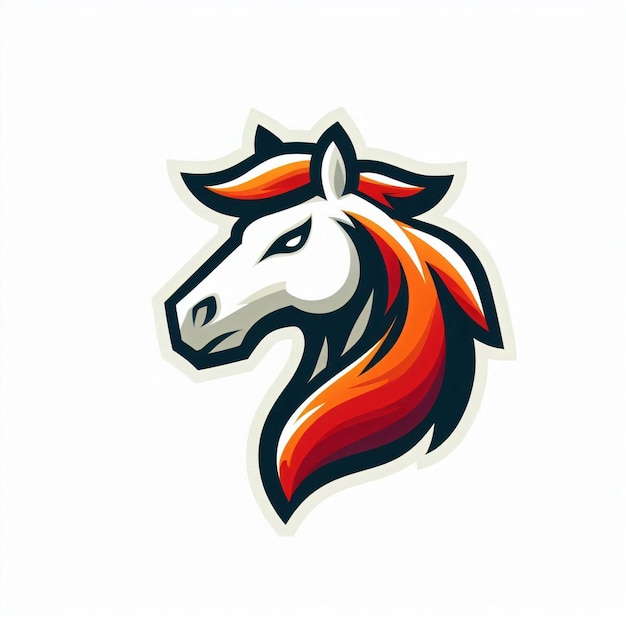 horse mascot logo in white background