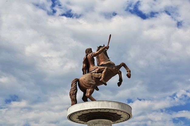 Horse monument in Skopje in Macedonia