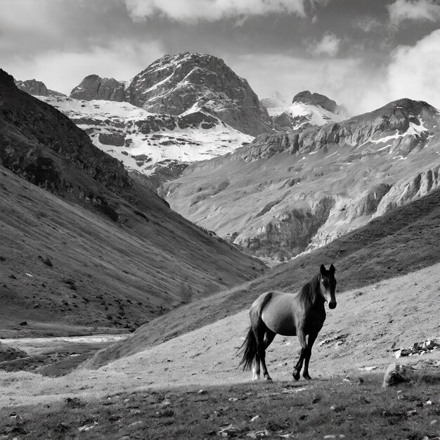 Horse in the mountain Photo