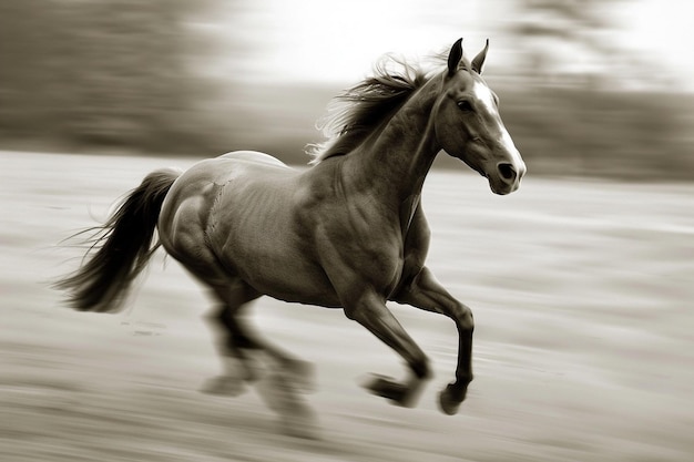 Horse running during race