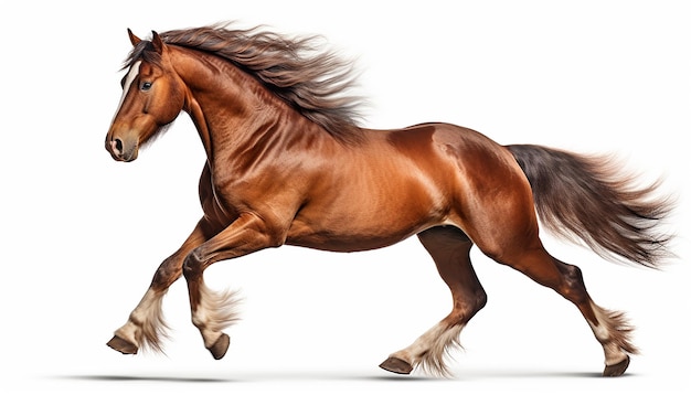 Horse Running in Side View Studio