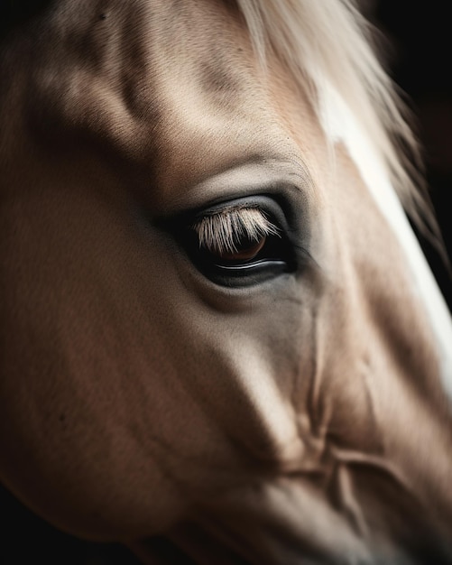 A horse's eye is visible on the face of the horse.