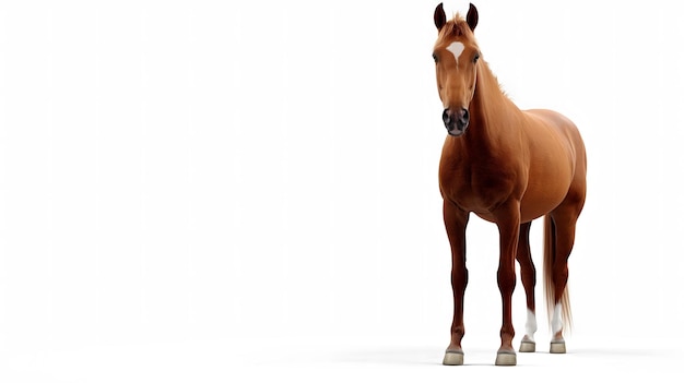 A Horse on white background