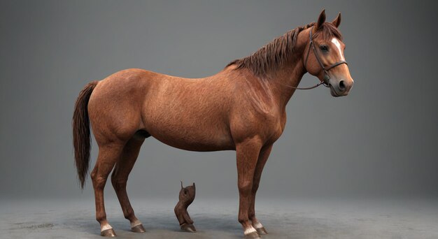 Photo a horse with a bird on its head and a bird behind it