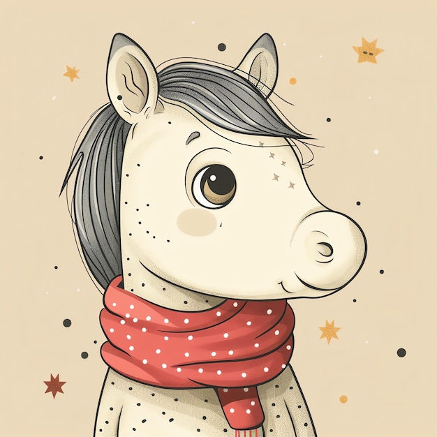 Horse with a scarf