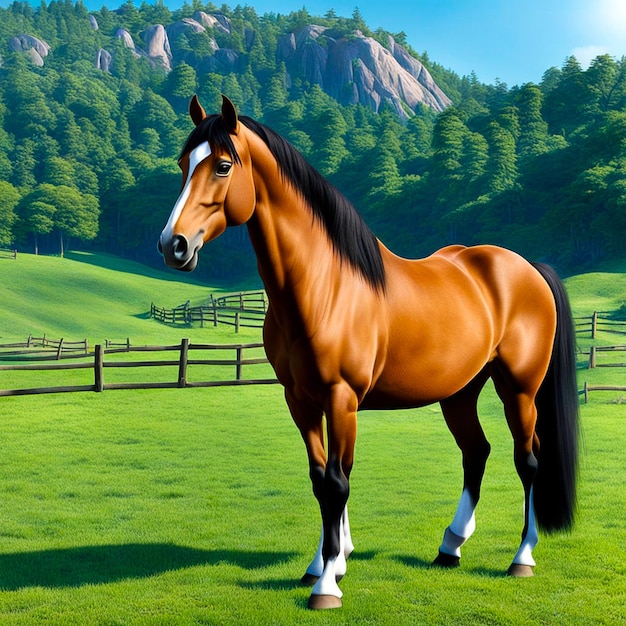 Horser animal mammal equine nature illustration photo art fake cgi