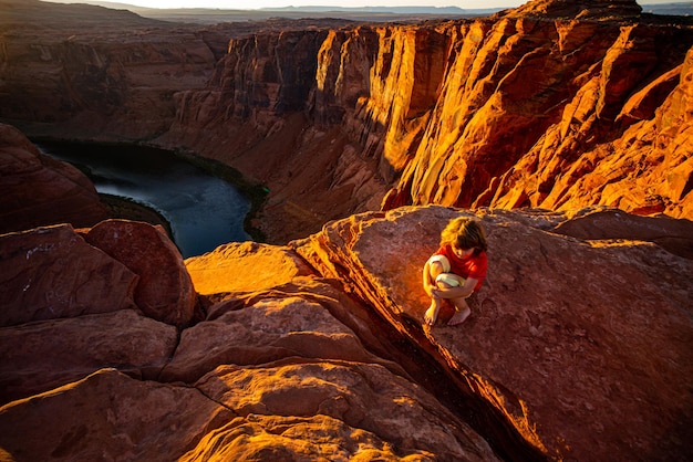 Horseshoe Band on Grand Canyon Scenic Horseshoe Bend canyon on Colorado River in Arizona USA