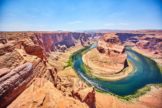 Horseshoe Bend Overlook Visitors Enjoying Arizona Canyon Landscape