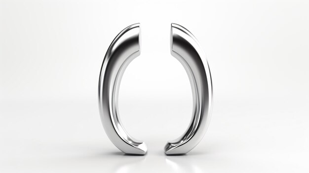 Horseshoe on white background 3D rendering