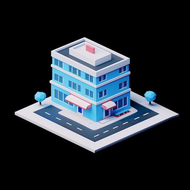 Photo a hospital building icon in the style of claymation with 3d rendering a simple design simple colo