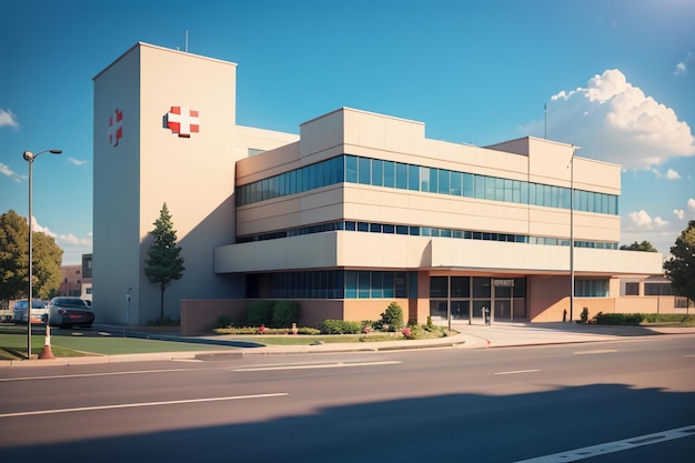 Hospital Building Red Cross Medical Institution Health Treatment Disease Wallpaper Background