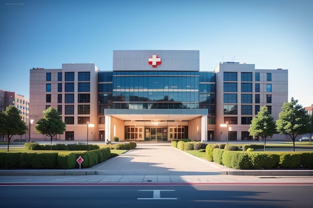 Hospital Building Red Cross Medical Institution Health Treatment Disease Wallpaper Background