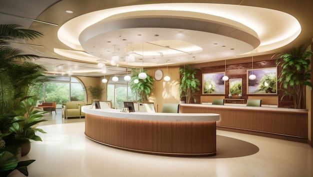 hospital interior clinic entrance front desk variation 7