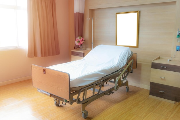 Hospital room with beds health care concept