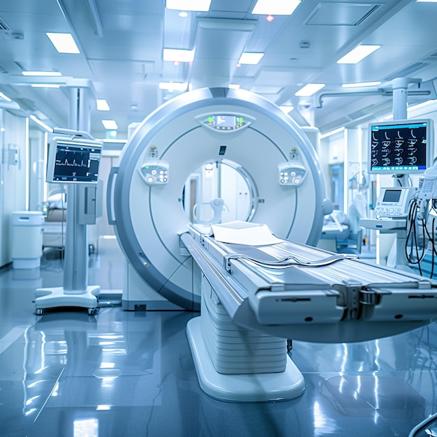 a hospital room with a large white and green sign that says quot exit quot