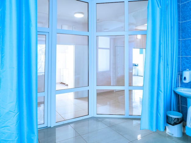 Hospital ward clean and empty hospital recovery room in medical center