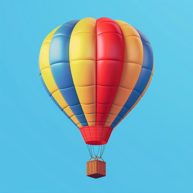 Hot air balloon 3d vector illustration